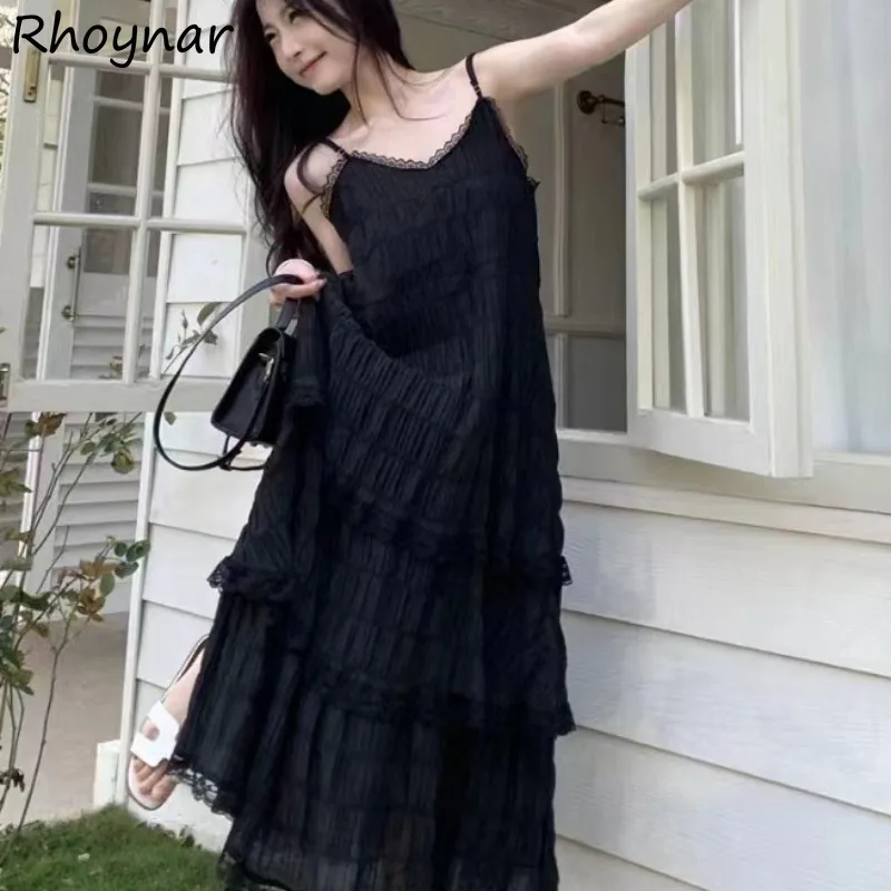 

4 Colors Midi Dress Women Sweet Romantic Summer Pure Tiered Princess Aesthetic Delicate Gentle V-neck Vacation French Style Sexy