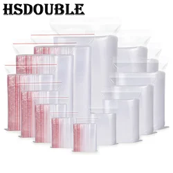 100 Pcs/Pack 5-12 Wire Self Seal Clear Plastic Poly Resealable Ziplock Bags Food Storage Fresh Package Reclosable Multi Size