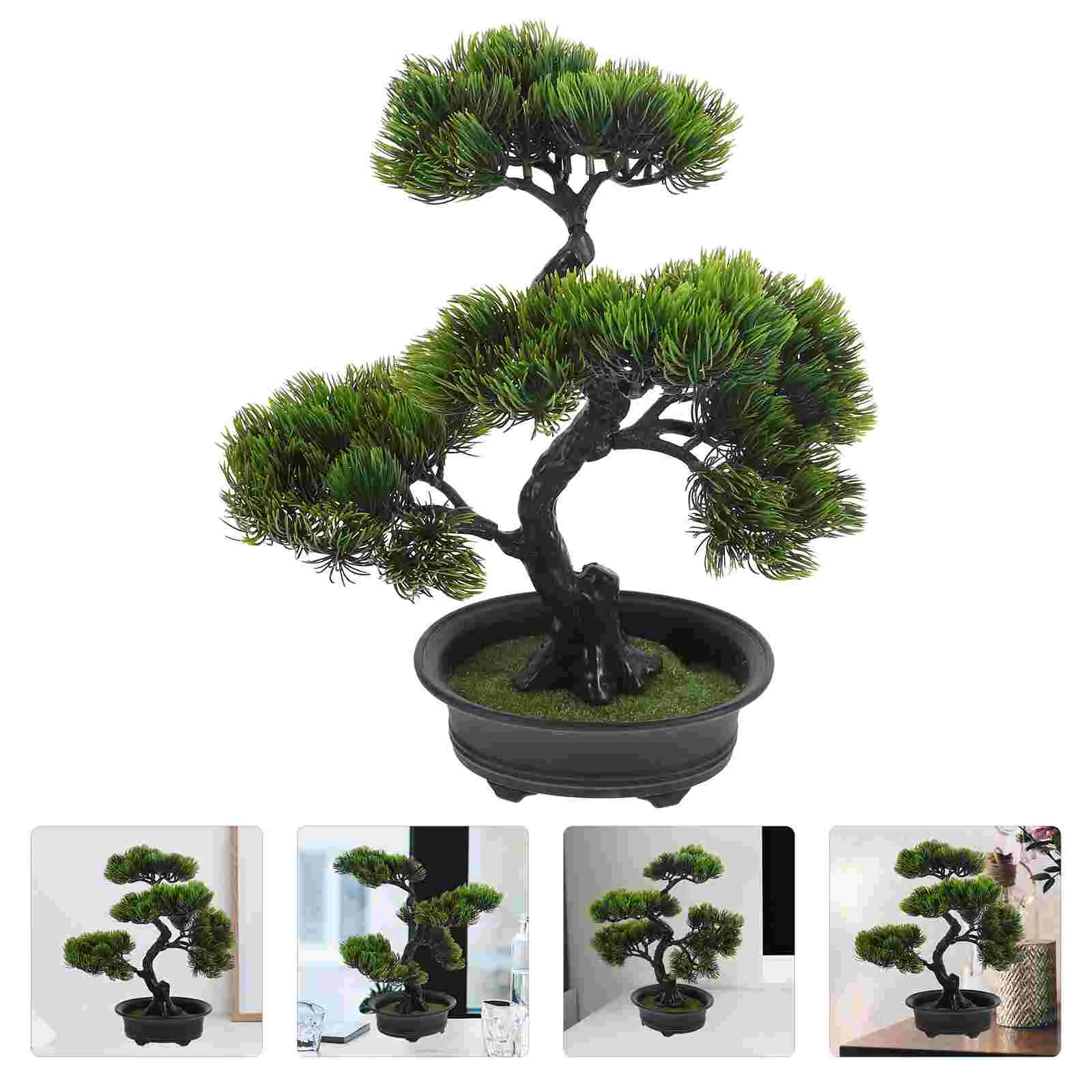 

Artificial Potted Indoor Plants Desk Decorations Pine Wood Fake Home Outdoor Decoration Realistic Abs Bonsai Tree