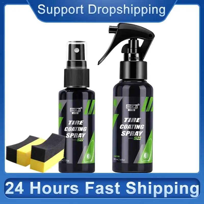 Car Tire Shine Tire Gloss Spray Tire Glazing Keep Tire Black Rubber Protective Auto Tires Coating 100Ml Car Tire Wax Tire Polish