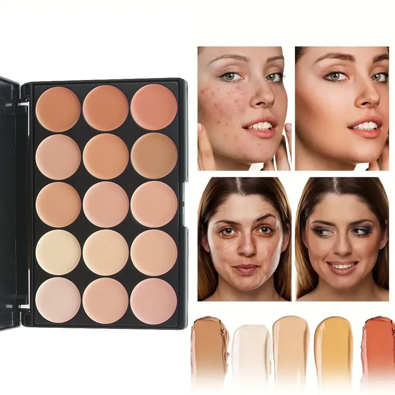 Concealer Palette Multifunction Concealer Palette Cream Texture Covers Acne Marks Dark Circles 15 Colors Face Makeup Waterproof Make up Cosmetics makeup concealer waterproof concealer face concealer concealer palette