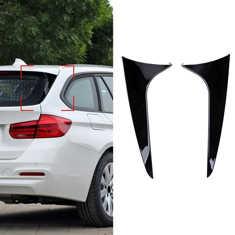Car Lunotto Laterale Spoiler Trim For -Bmw Serie 3 F31 Touring Wagon 2012-2018 Side Wing Roof Stickers Cover Black