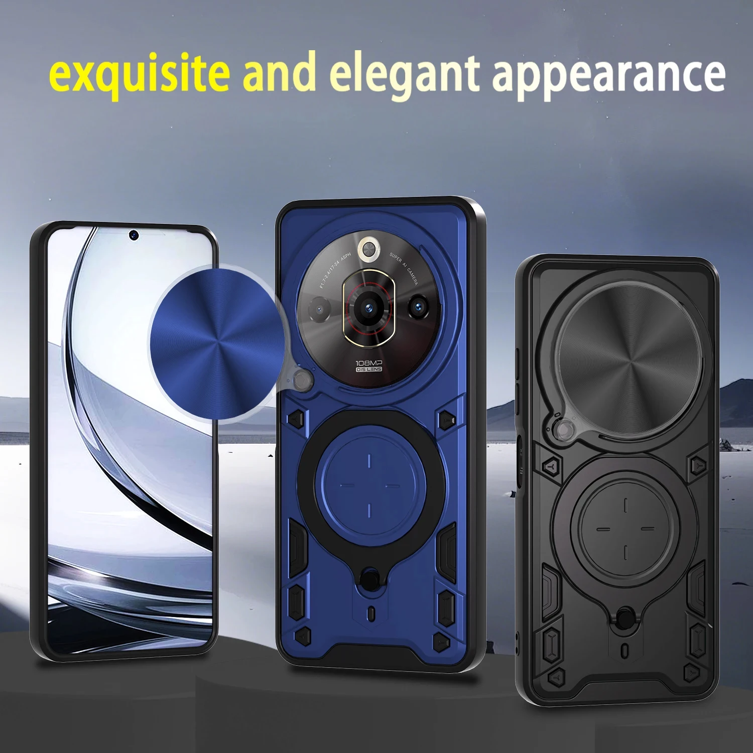 Magnetic Ring Stand Phone Case with Slide Camera Protection