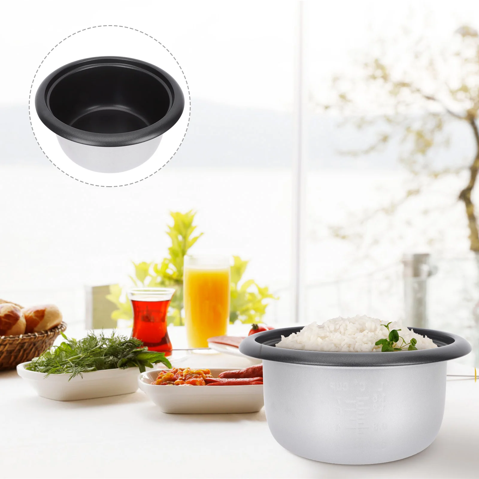Rice Cooker Liner Steamer Cooking Pans Nonstick Frying Pot Insert Alloy Metal Cake Mold