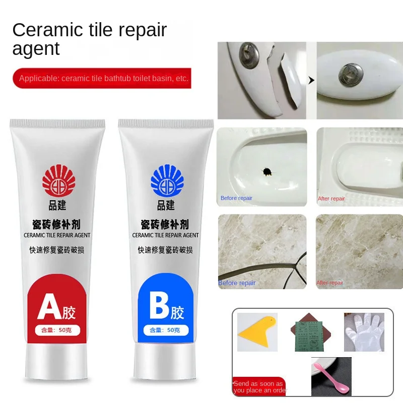 Agente di riparazione delle piastrelle Multi-colore opzionale piastrelle per pavimenti in marmo ceramico wc lavabo riparazione colla riparazione crepe colla per calafataggio