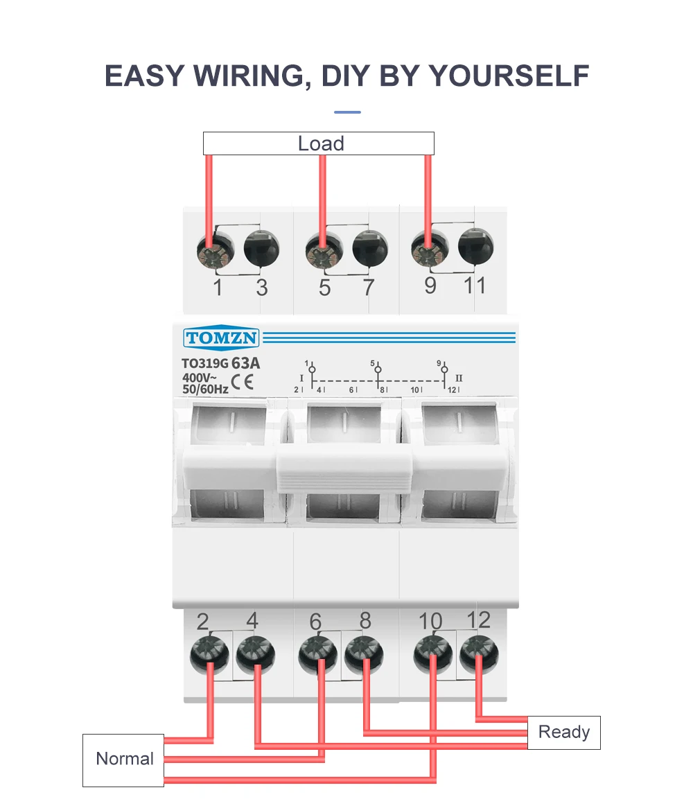 3P 380V AC 40A 63A MTS Dual Power Manual Transfer Isolating Switch Interlock Cir