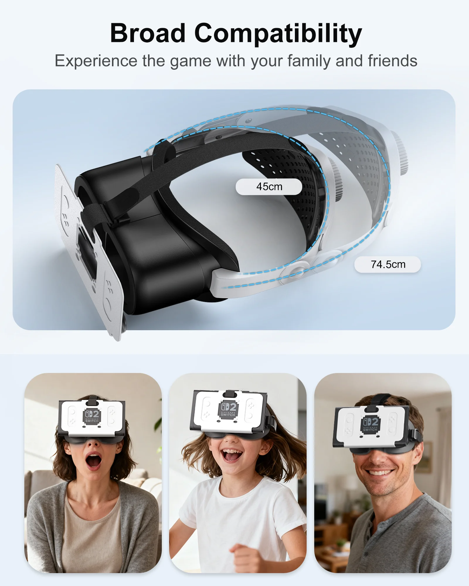 Visore VR per Nintendo Switch 2 con Lenti HD Regolabili e Fascia per la Testa Confortevole - immagine 2