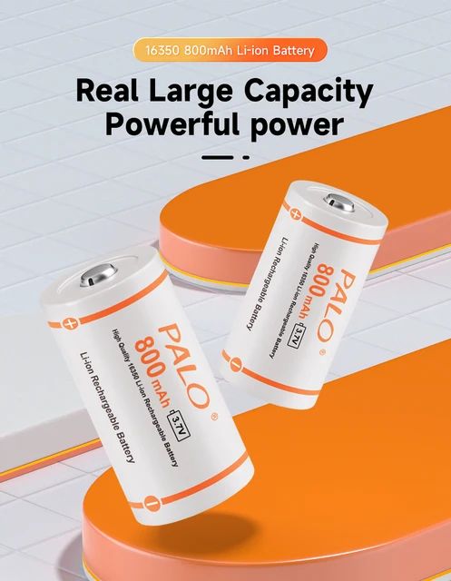Comprar PALO CR123A 16340 batería recargable 800mAh Li-ion CR123 baterías  para linterna LED cámara de seguridad Arlo L70