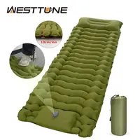 WESTTUNE Outdoor Camping Inflatable Mattress Thicken Sleeping Pad with Built-in Pillow & Pump Air Mat for Travel Hiking Climbing 1