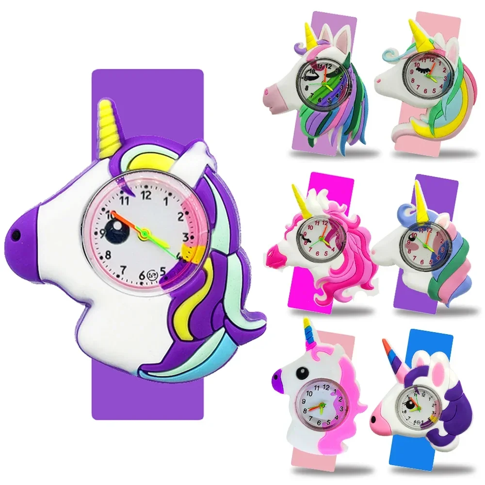 

Children Unicorn Watch Baby Toy Child Slap Wrist Watches Clock Boys Girls Christmas Gifts Kids Watch Baby Birthday Gift