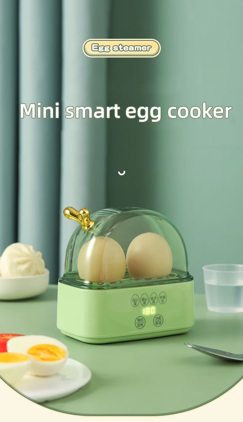 Description Picture 4 of item120W Electric Egg Boiler Smart Steamer Timing Egg Cooker Mini Breakfast Machine 2 Eggs Portable Steamer Automatic Power Off 220V
