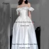 Giyu Simple A-line Korea Wedding Dress Photo Shoot Draped Off the Shoulder Floor-Length Vestidos De Novia 웨딩드레스 1