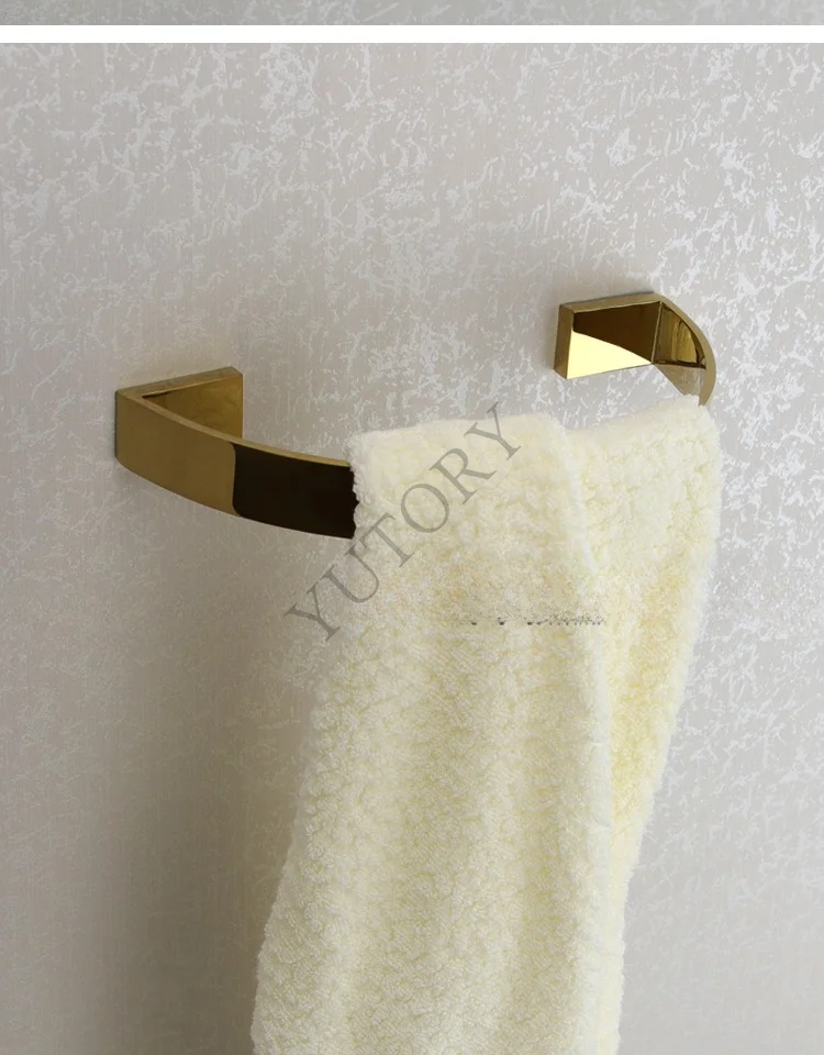 Full copper creative semi-circular towel rack, bath towel ring hanging ring hand holder