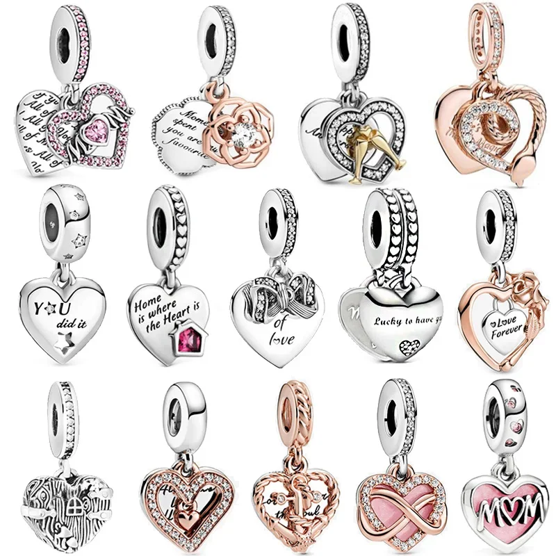 

2023 New Product Hot Selling 925 Silver Plated Heart Charm Suitable for Women's Fashion Jewelry DIY Beads Party Favorite