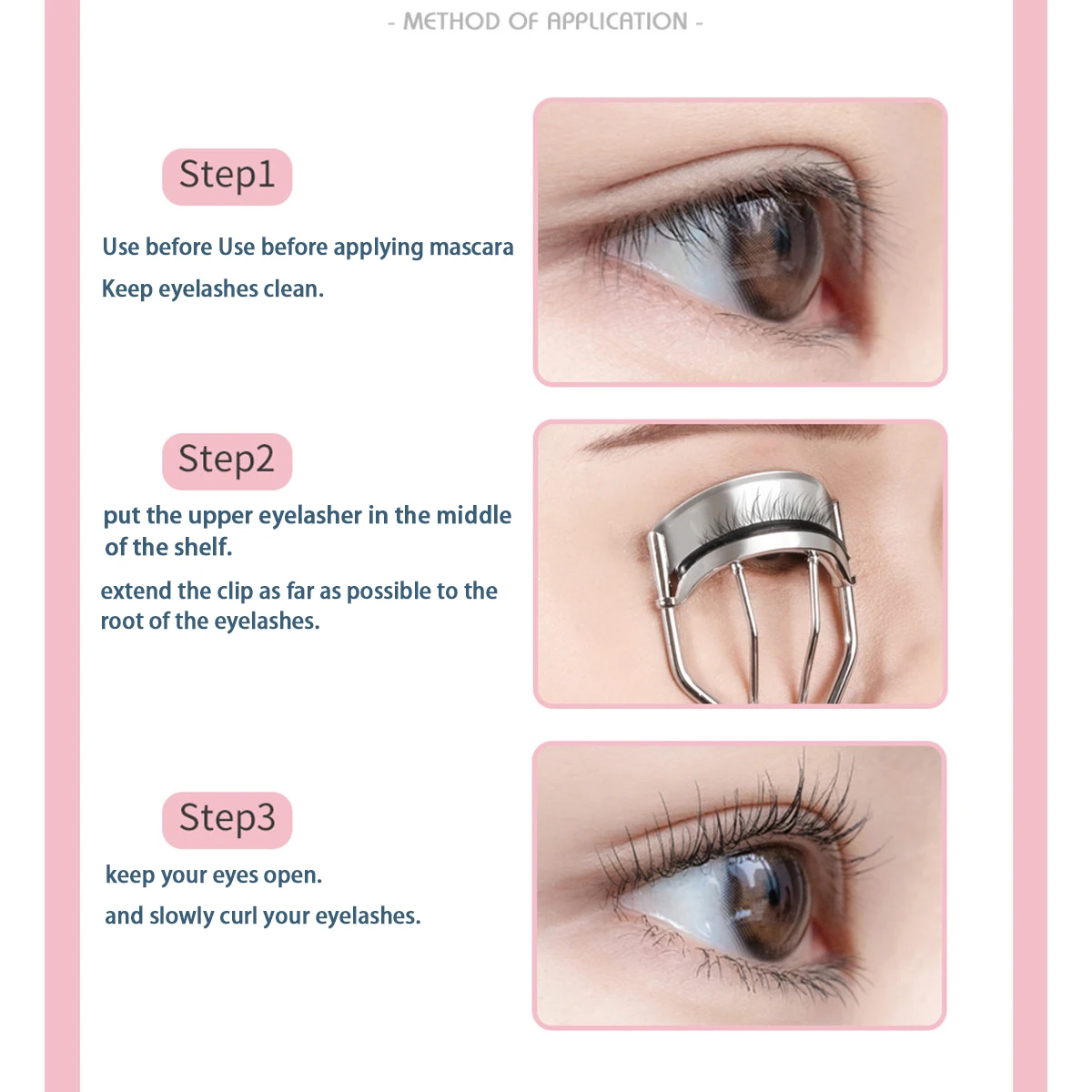 Eyelash Curler 1Pcs Silver Portable Long Lasting Natural Curling Not Hurt Eyelashes Folding Beauty Tool
