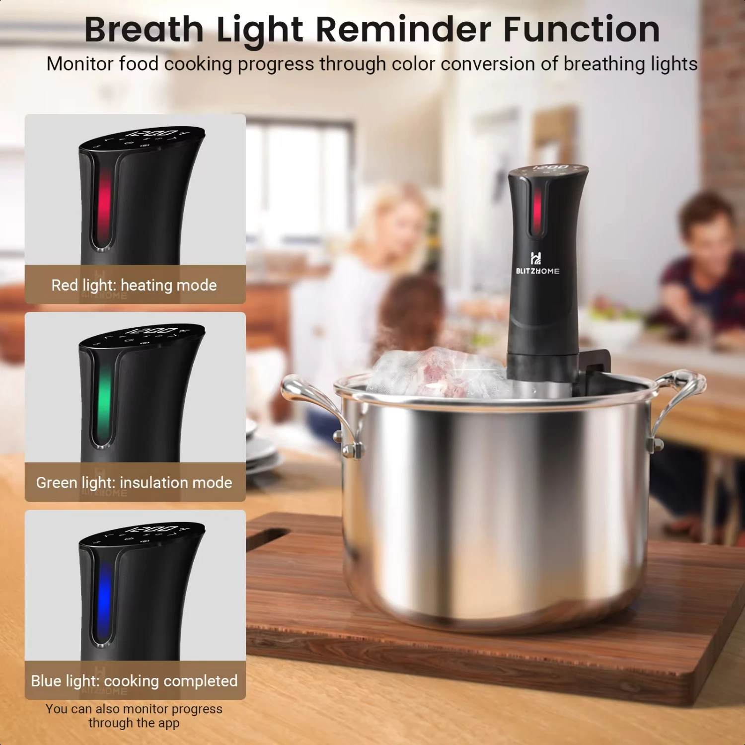 Sous Vide Cooker 1100W -appliance Monsieur Cuisine Smart Slow Cooker with LCD Digital Accurate Control 3