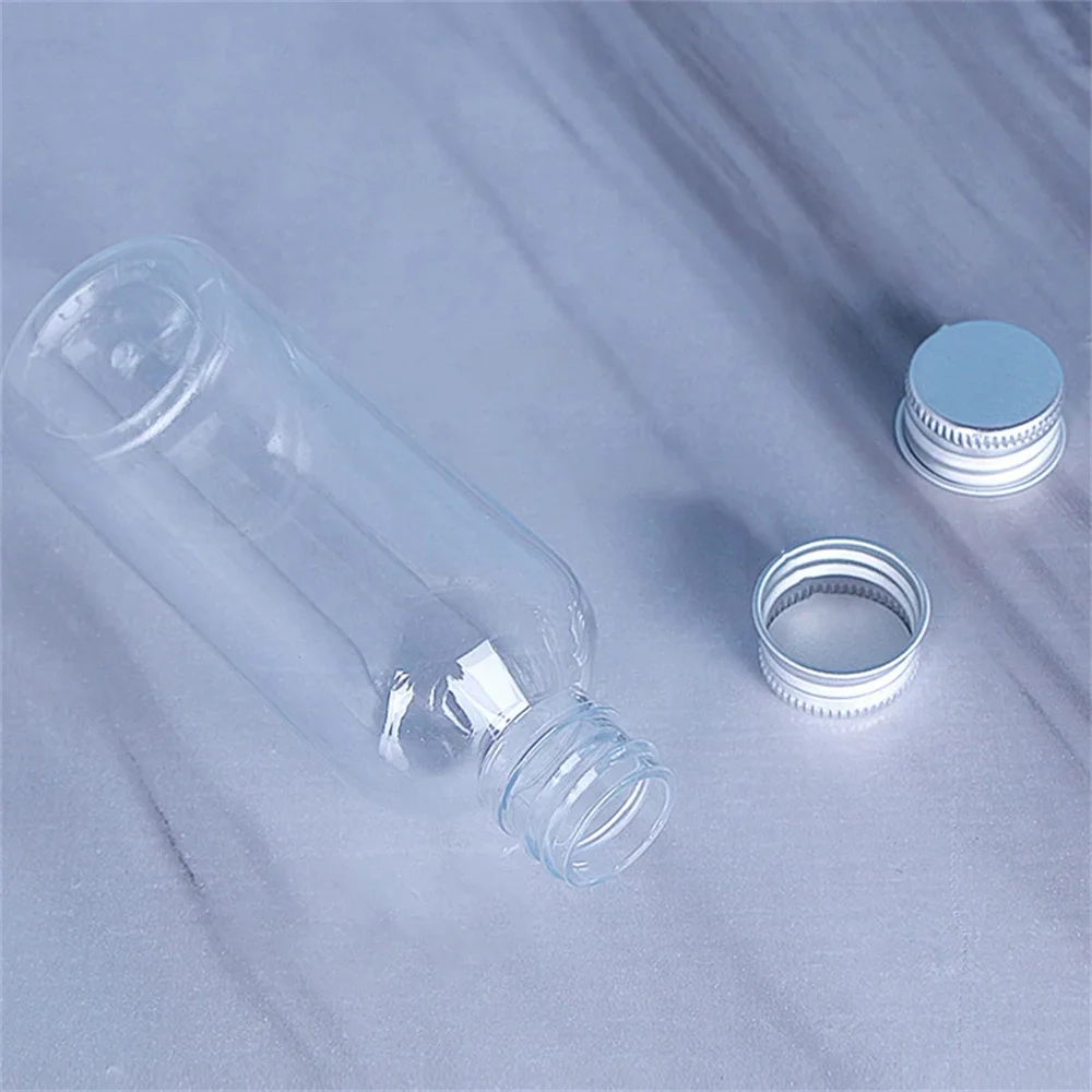 2pcs/lot Plastic Bottle With Aluminium Screw Cap Travel Kit Empty Refillable Bottles Jars 5ml to 100ml PET Cosmetic Container cosmetic bottle,cosmetic bottle set,cosmetic cream bottle,cosmetic pot jars