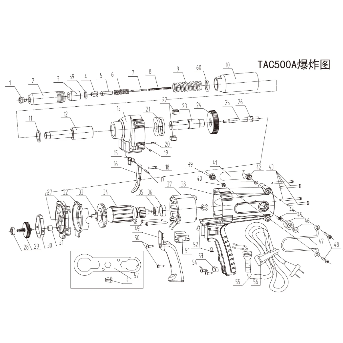 Spare parts for TAC500 TAC500A SK1006 electric rivet gun riveter electric rivet gun