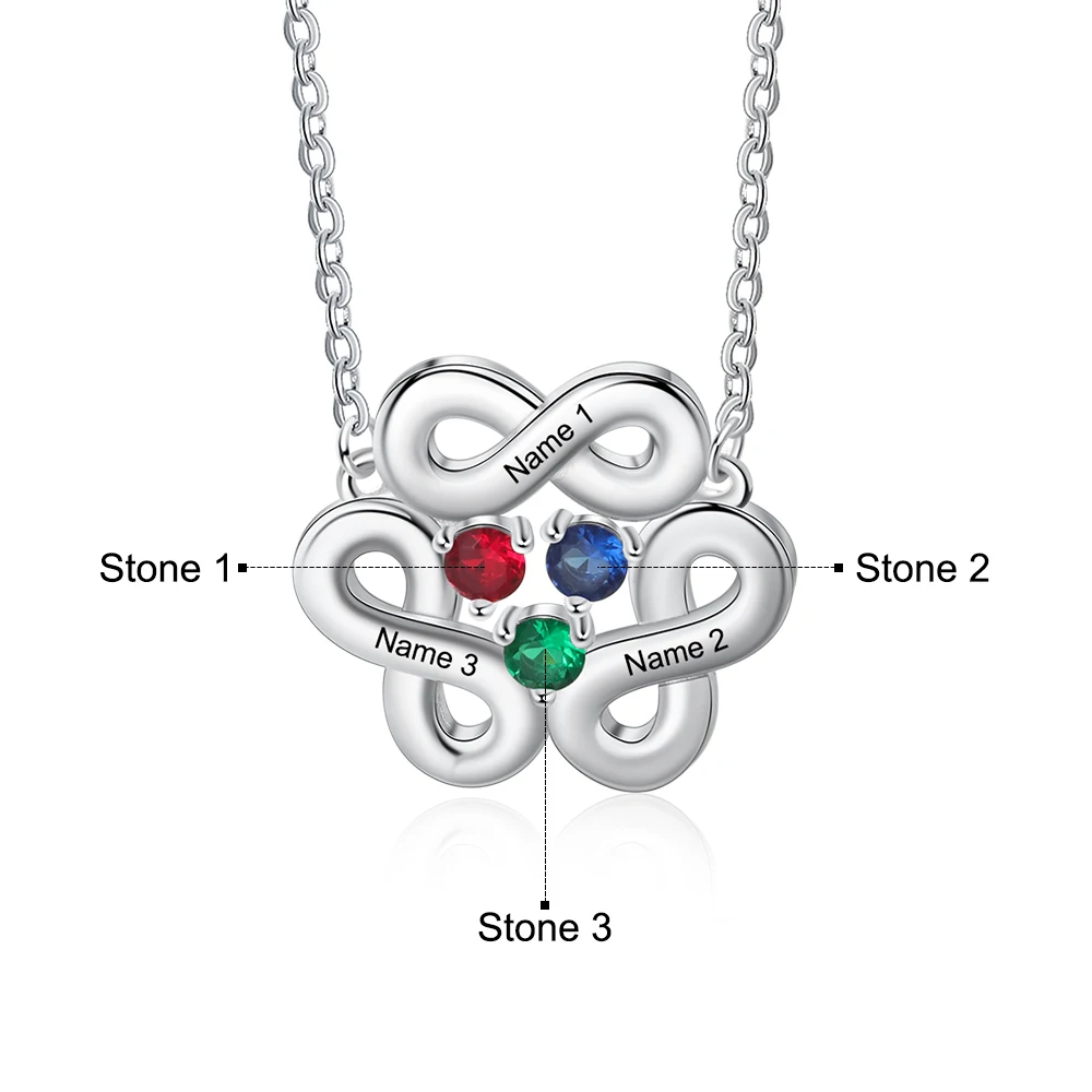 Amazon.com: EVE'S ADDICTION Sterling Silver Custom 5 Stone Family Tree Birthstone  Necklace for Mom, 16