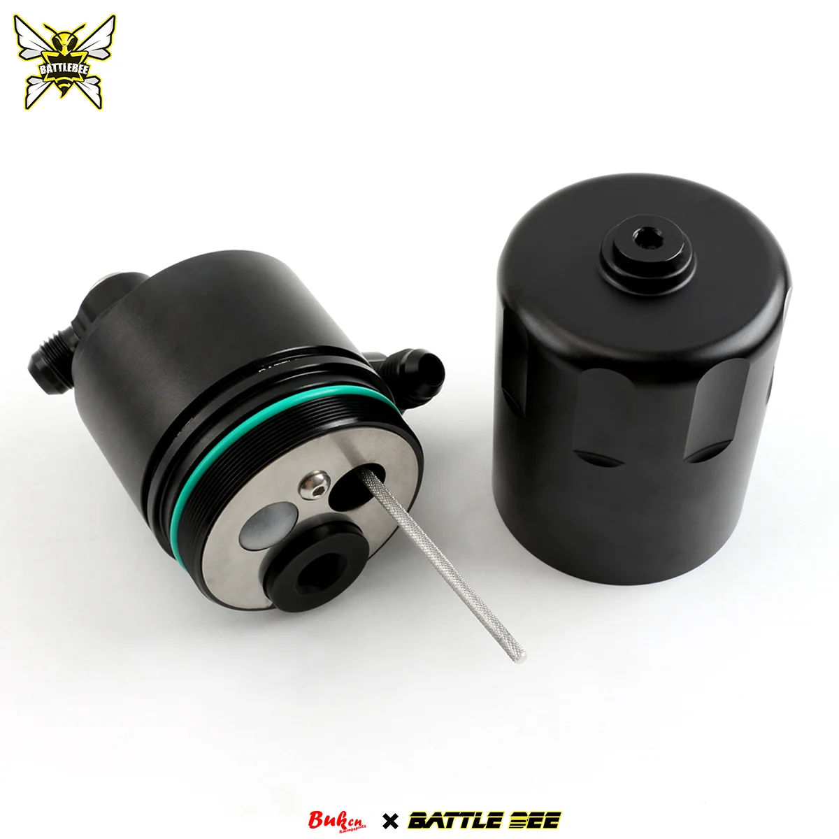 혼다 시빅 타입 R FK8 FL5 알루미늄 오일 캐치 캔 탱크 브래킷 포함 광택 배플리스 리저버 필터 포함 블랙