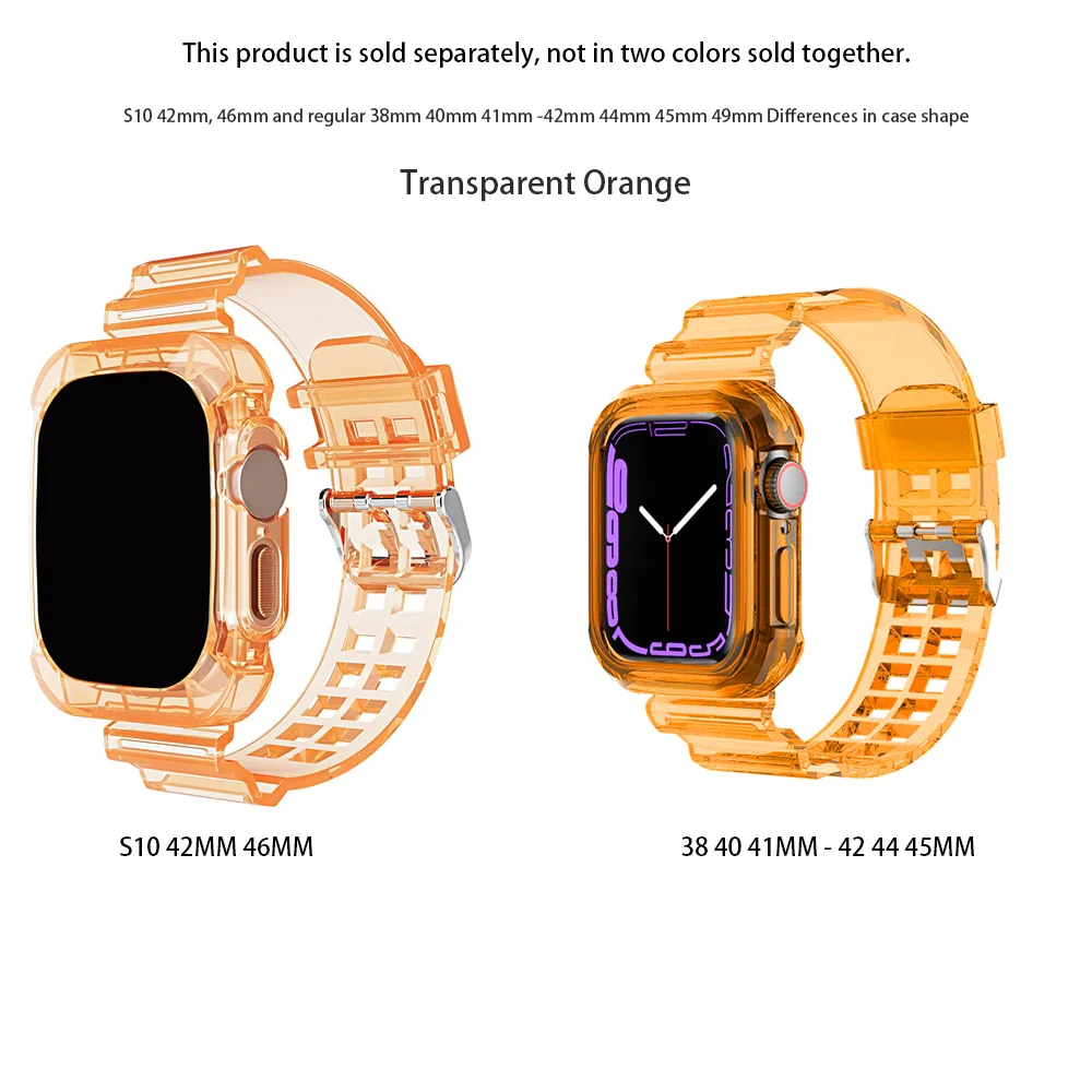 Transparent Apple Watch Band with Protective Case – Soft Clear Strap Accessory