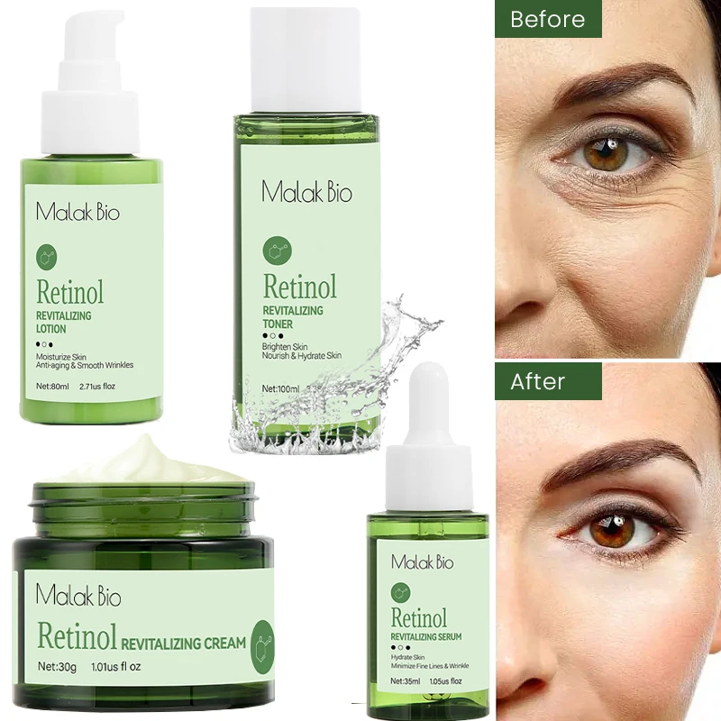 Malak Bio suit retinol toner+essence+essence milk+cream firming moisturizing anti-aging & reducing wrinkles