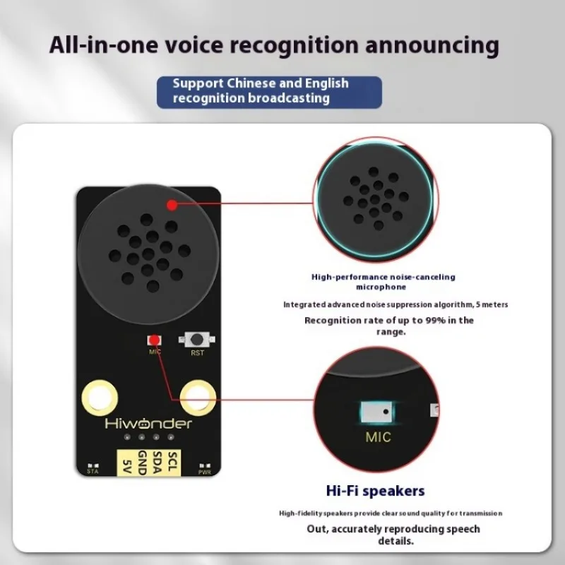 All-in-one AI Voice Interaction Module Recognition Broadcasting Intelligent Interaction Model Training Programmable Sound Sensor