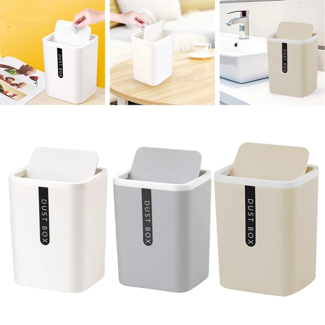 Table Dustbin, Small Counter Wastebasket Rubbish Bin, Multifunctional  Garbage Can, Durable Rubbish Basket, Offiice Wastebasket with Lid, Bathroom