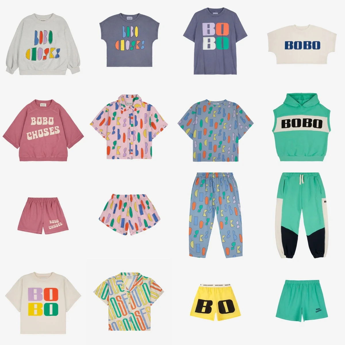 

Kids BC Color Cartoon Printed T-shirt Shorts Suit for Boys Girls Summer Hooded Vest Full Printed Light Woven Pants