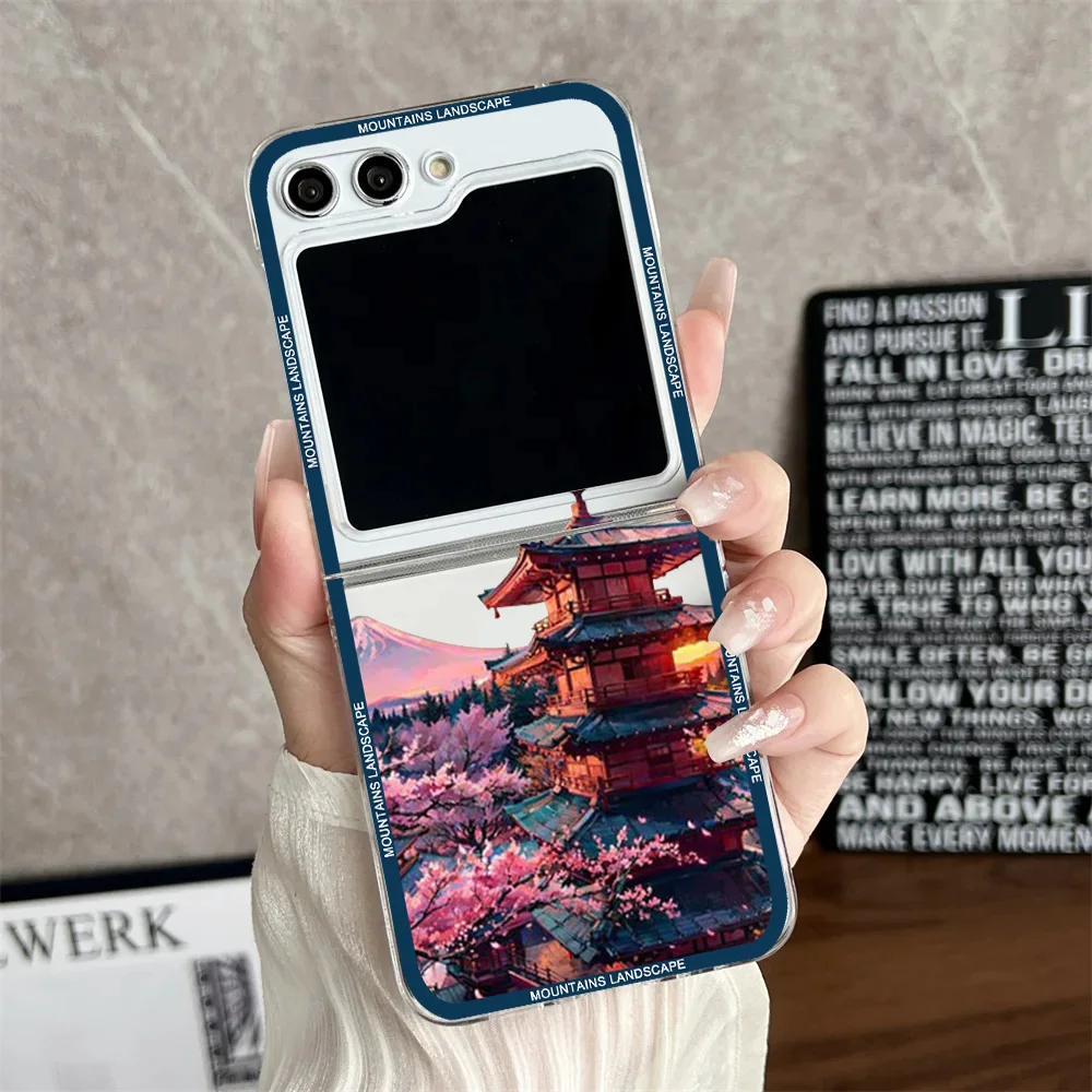 Hand-Painted Anime Landscape Hard PC Transparent Phone Case