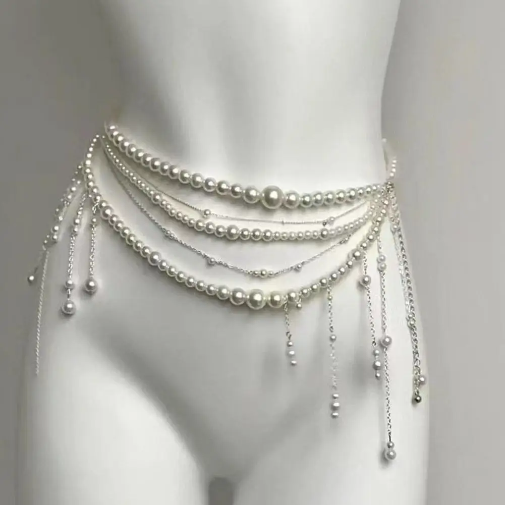 Pearl Waist Chain Belt for Women Retro Fashion Party