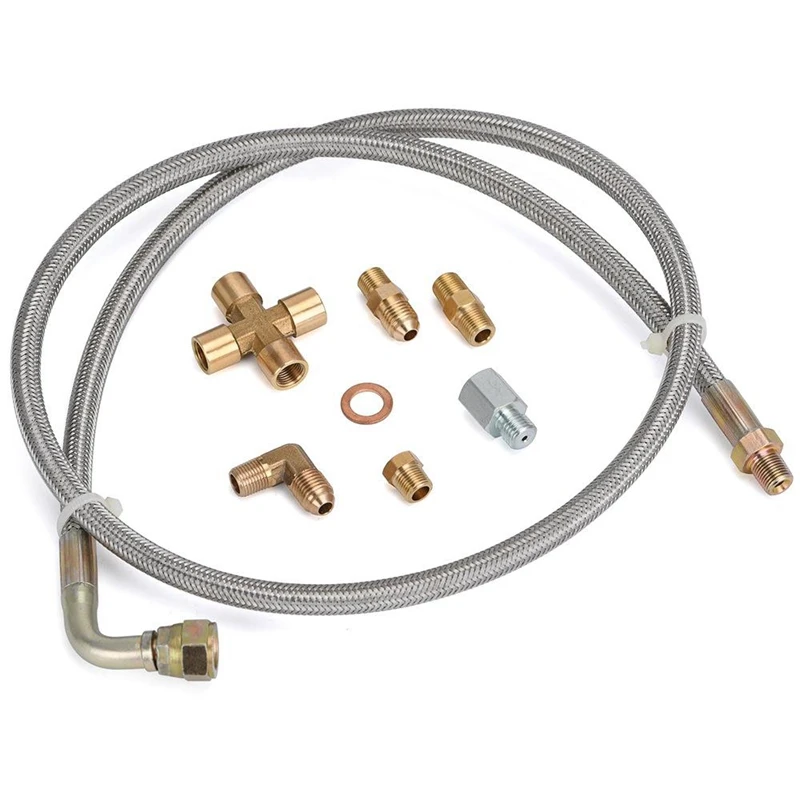 VR - 1/8 NPT 4AN 터보 오일 피드 라인 오일 드레인 라인 키트, T3 T4 T3/T4 T04E T70 T66 T67 Gt35 Gt45 VR-TOL33