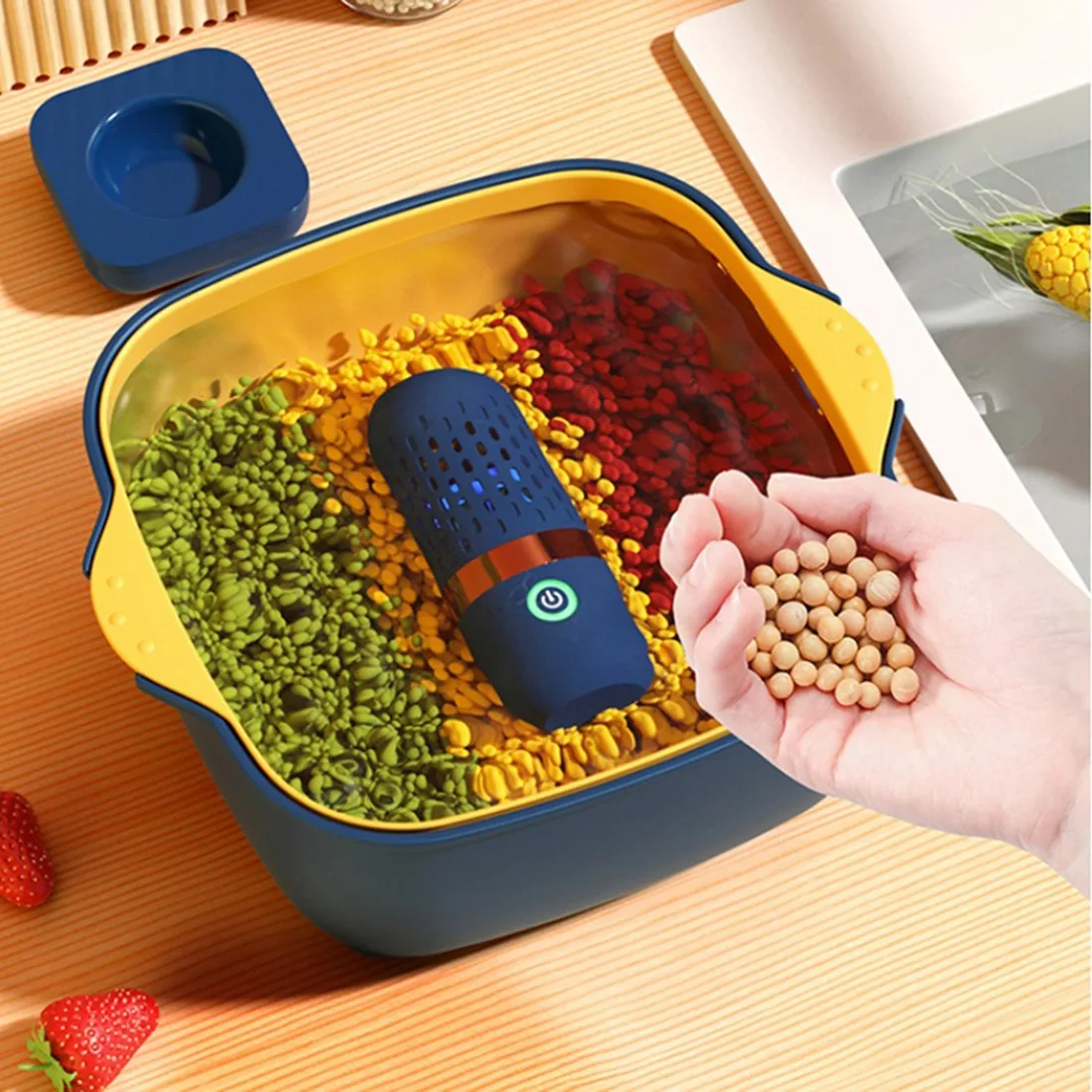 

Capsule Shape Fruit Vegetable Washing Machine Protable Wireless Fruit Food Purifier Household Food Cleaner Machine