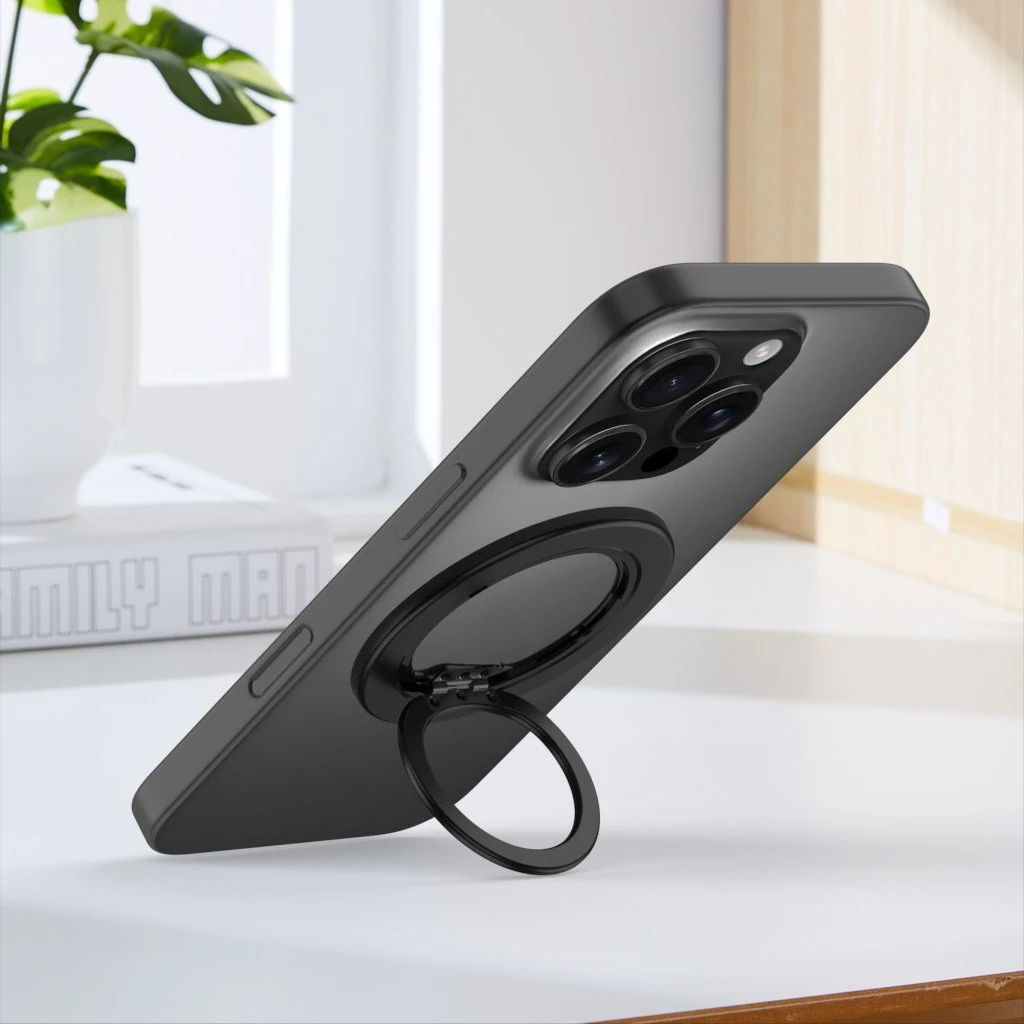 Magnetic Phone Ring Holder with Removable Grip and Kickstand