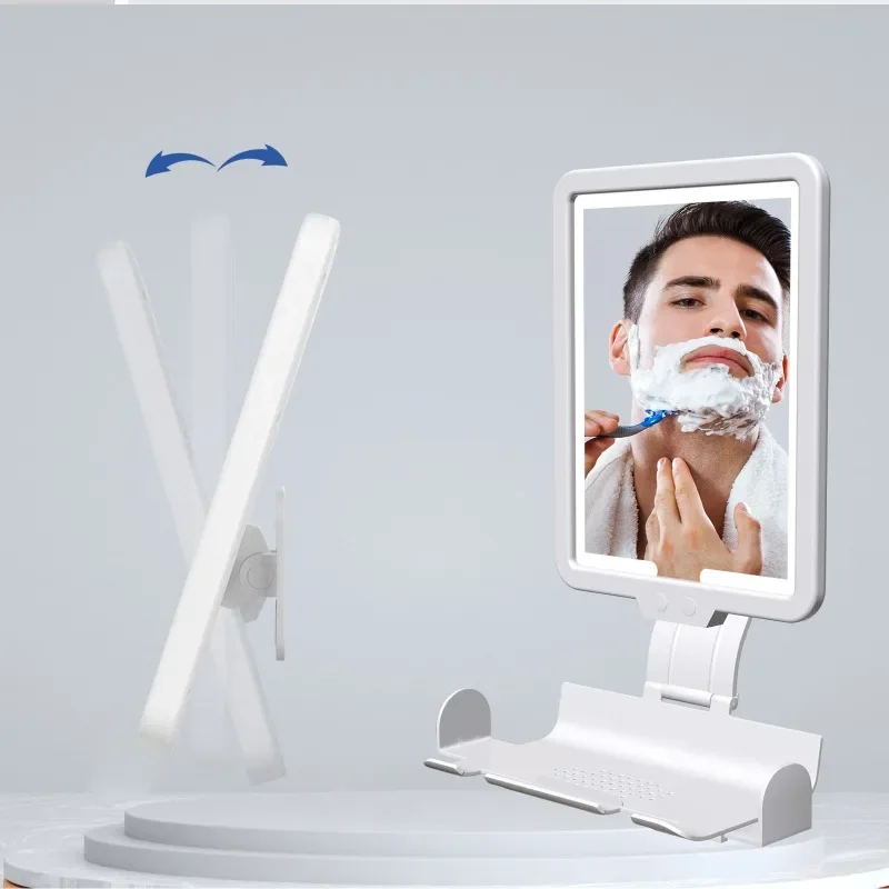 กระจกแต่งหน้าพร้อมไฟชาร์จรุ่นกระจกห้องน้ํายอดนิยม Anti-FOG โกนกระจกห้องน้ําสมาร์ทไฟ LED ติดผนัง 1