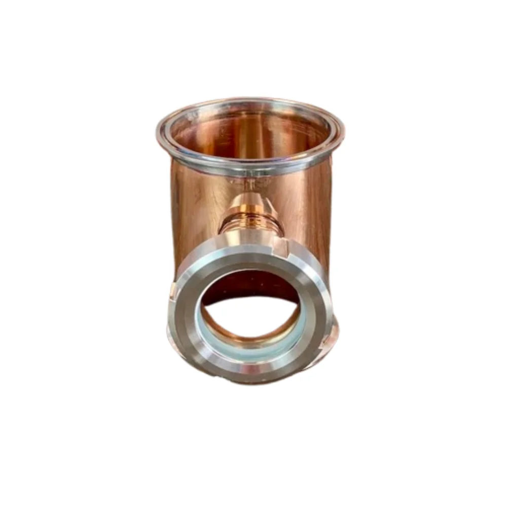 Clamp 8"(204mm) OD217mm Copper Tee for bubble plates.Part of distillation column.Moonshine Still,Distillation