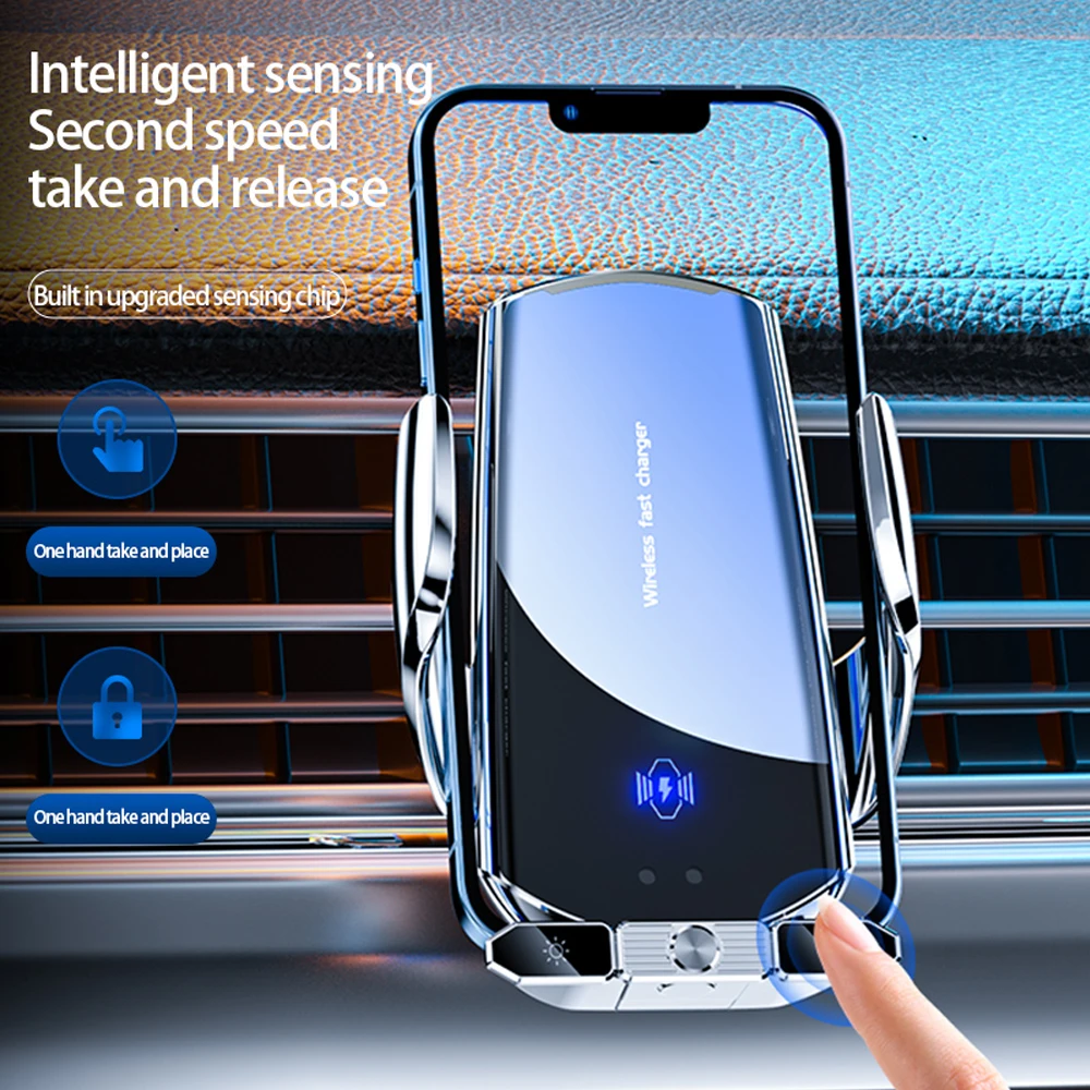 Supporto Auto Con Caricabatterie Wireless 30W - Ricarica Rapida A Induzione Per Telefono