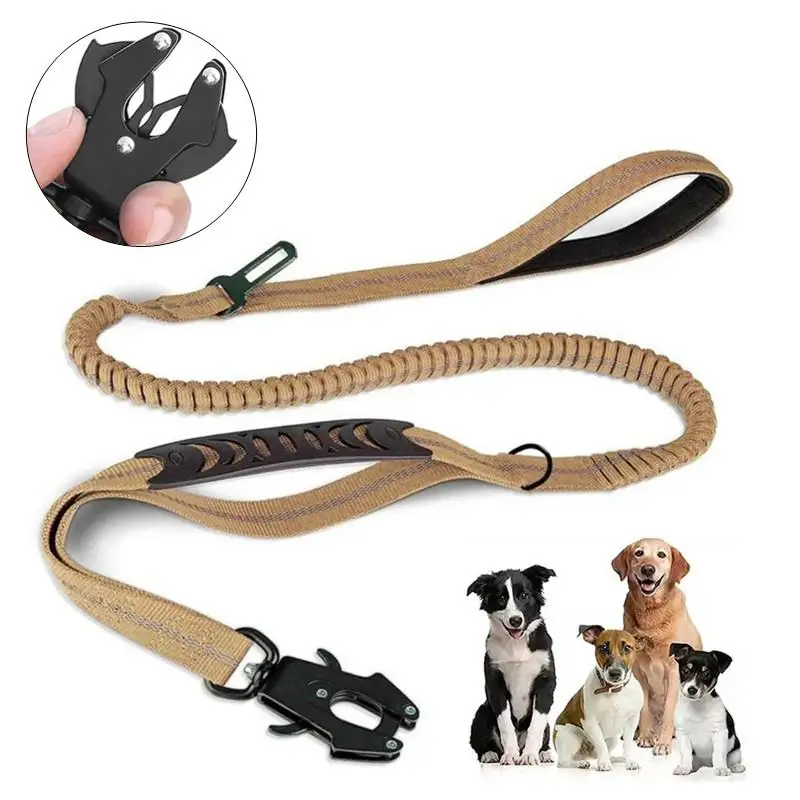 Durable Reflective Dog Leash with Dual Padded Handles for Comfortable Control