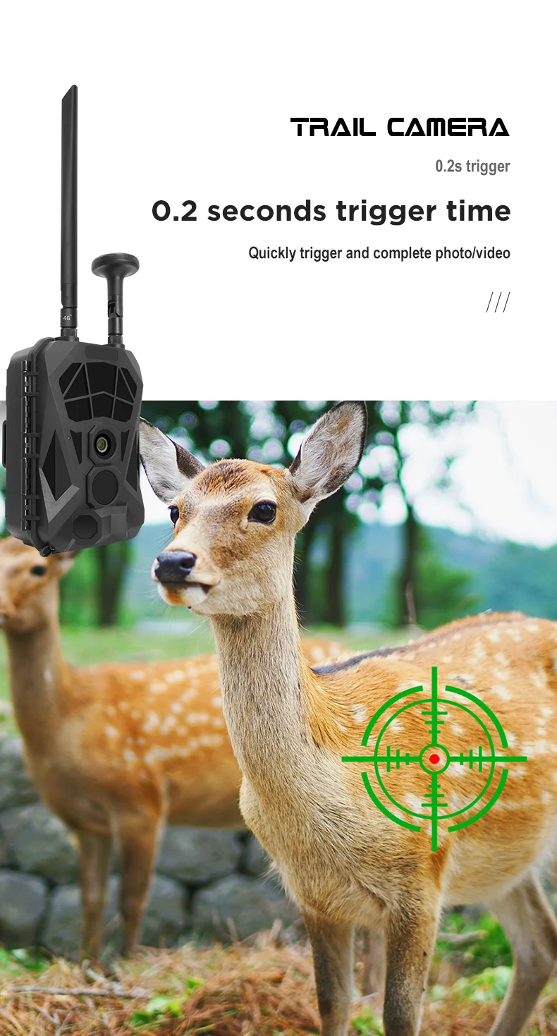 HG200 트레일 카메라, 사냥 카메라, 야간 투시경, IP66 사진 트랩, 야생 동물 카메라, 동물 감시 카메라, 0.2s