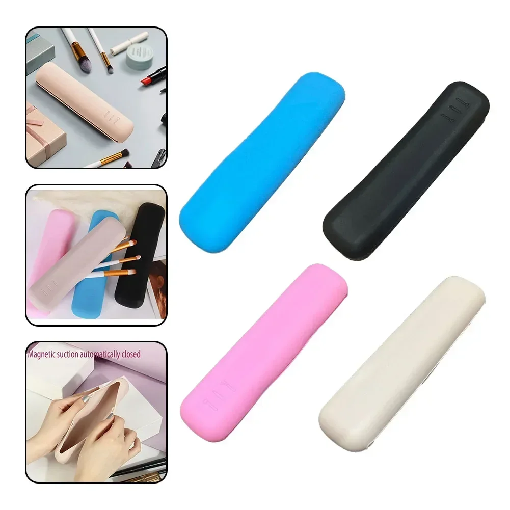 Fashionable Travel Makeup Brush Holder Silicone Portable Travel Makeup Box For Getting Ready Travelling Cosmetic Case 4