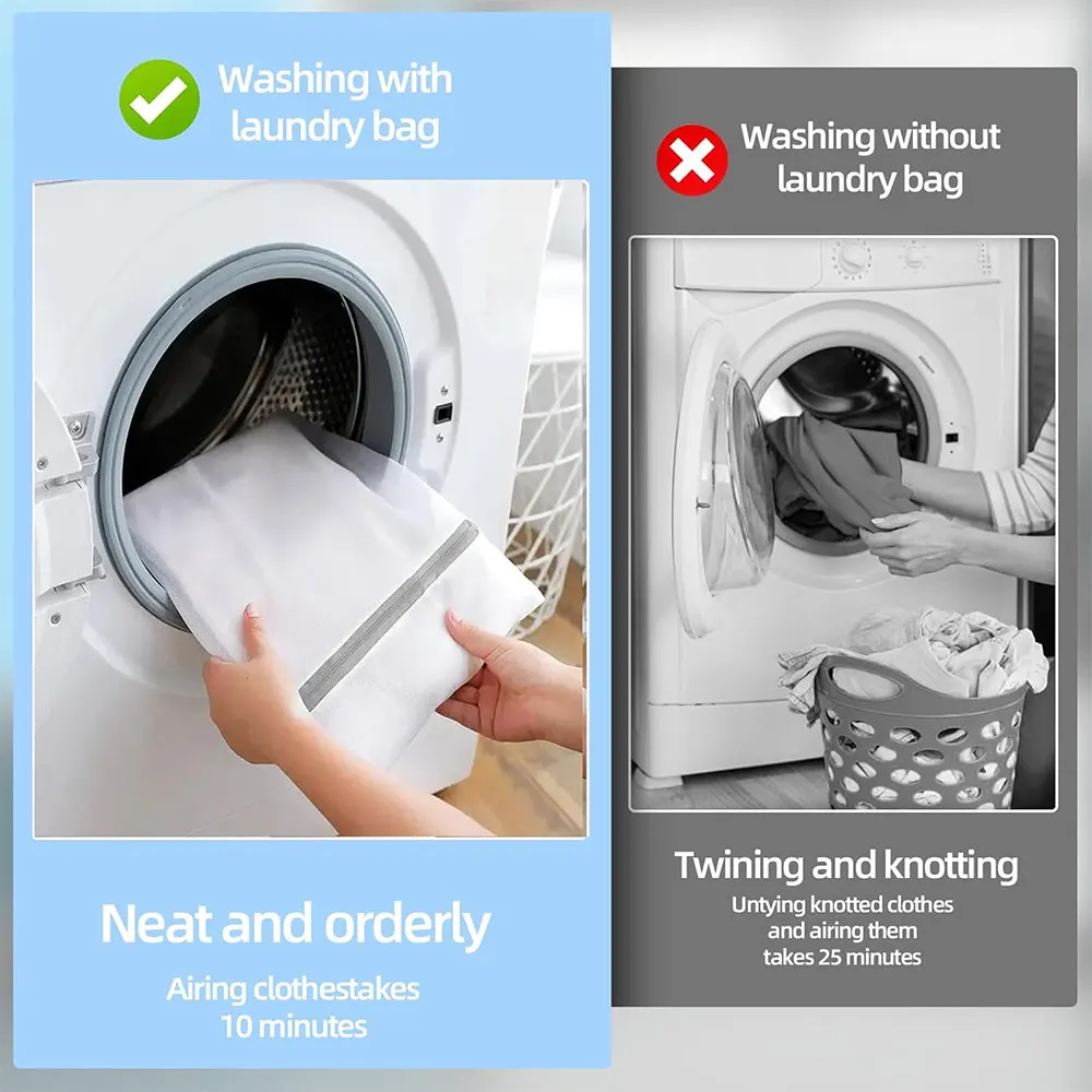 1PC White Durable Large Washing Laundry Bag Mesh Organizer Net Dirty Bra Socks Underwear Shoe Storag Wash Machine Cover Clothes