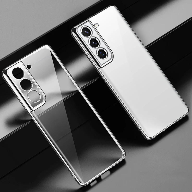 Luxury Transparent Silicone Back Cover with Plating Finish
