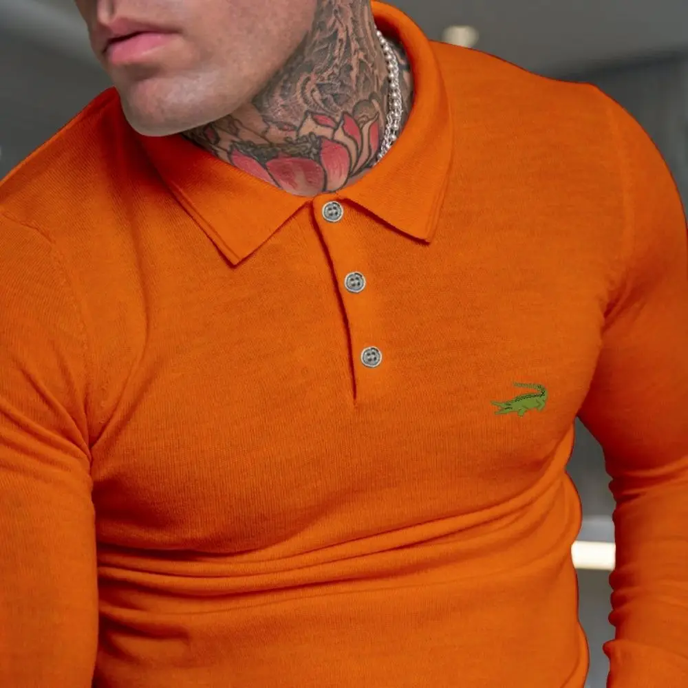 

2023 CARTELO Men's Long Sleeve T-shirt Spring and Autumn Top Cotton Polo Shirt Lapel Men's Clothing Casual Fashion Loose Shirt