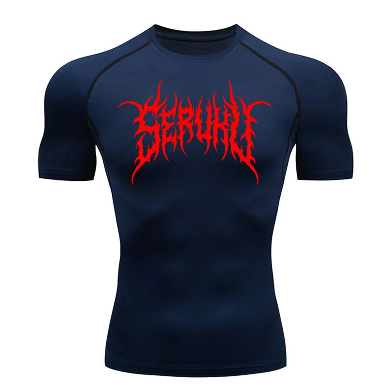 Compression Sports Shirt Short Sleeve Men Fitness T-Shirt Summer Running Quick Drying Top Gym Workout Bodybuilding