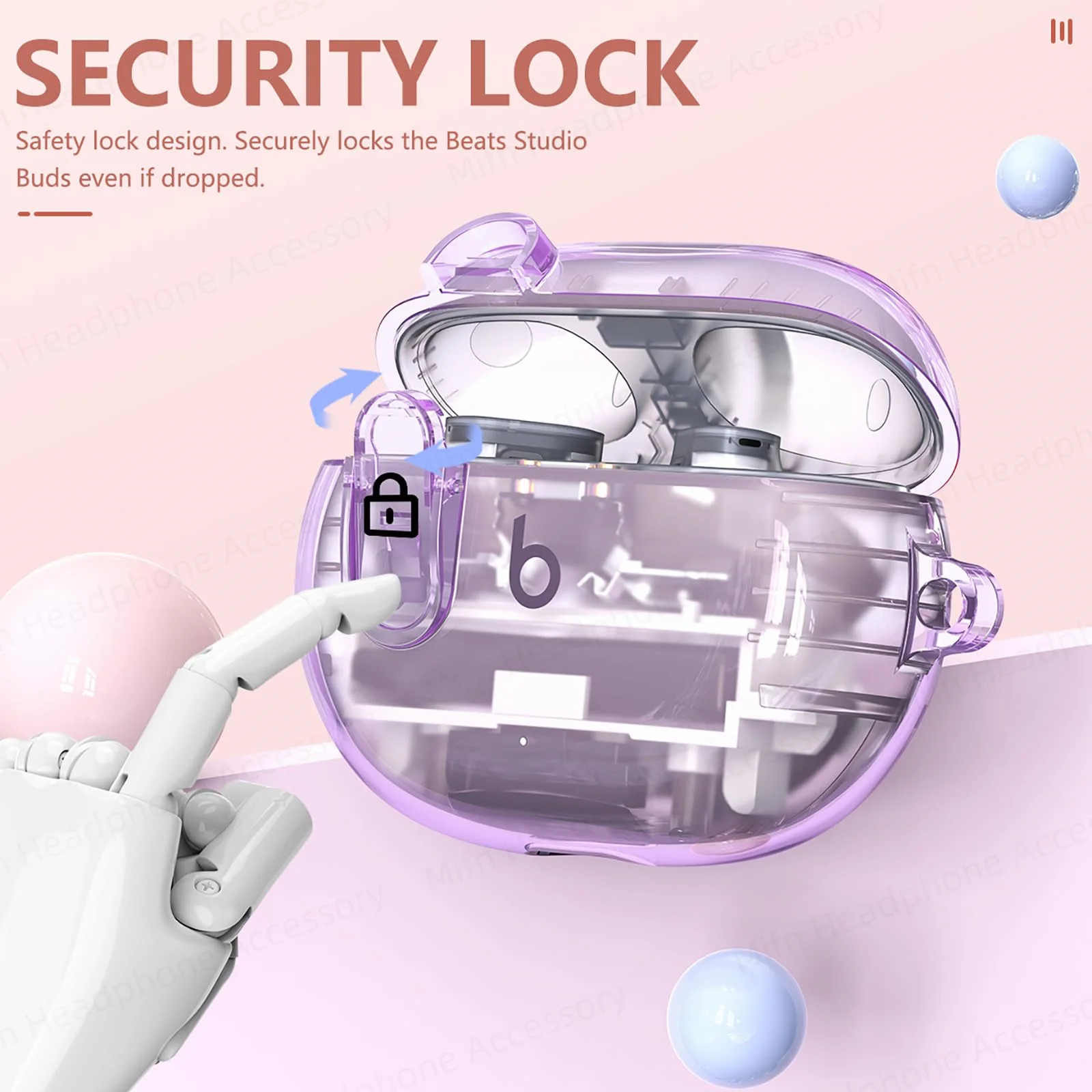 Nuovo Per Beats Studio Buds +/Buds Custodia Protettiva Per Auricolari Wireless Con Blocco Di Sicurezza Custodia Ammortizzante Per Beats Studio Buds +