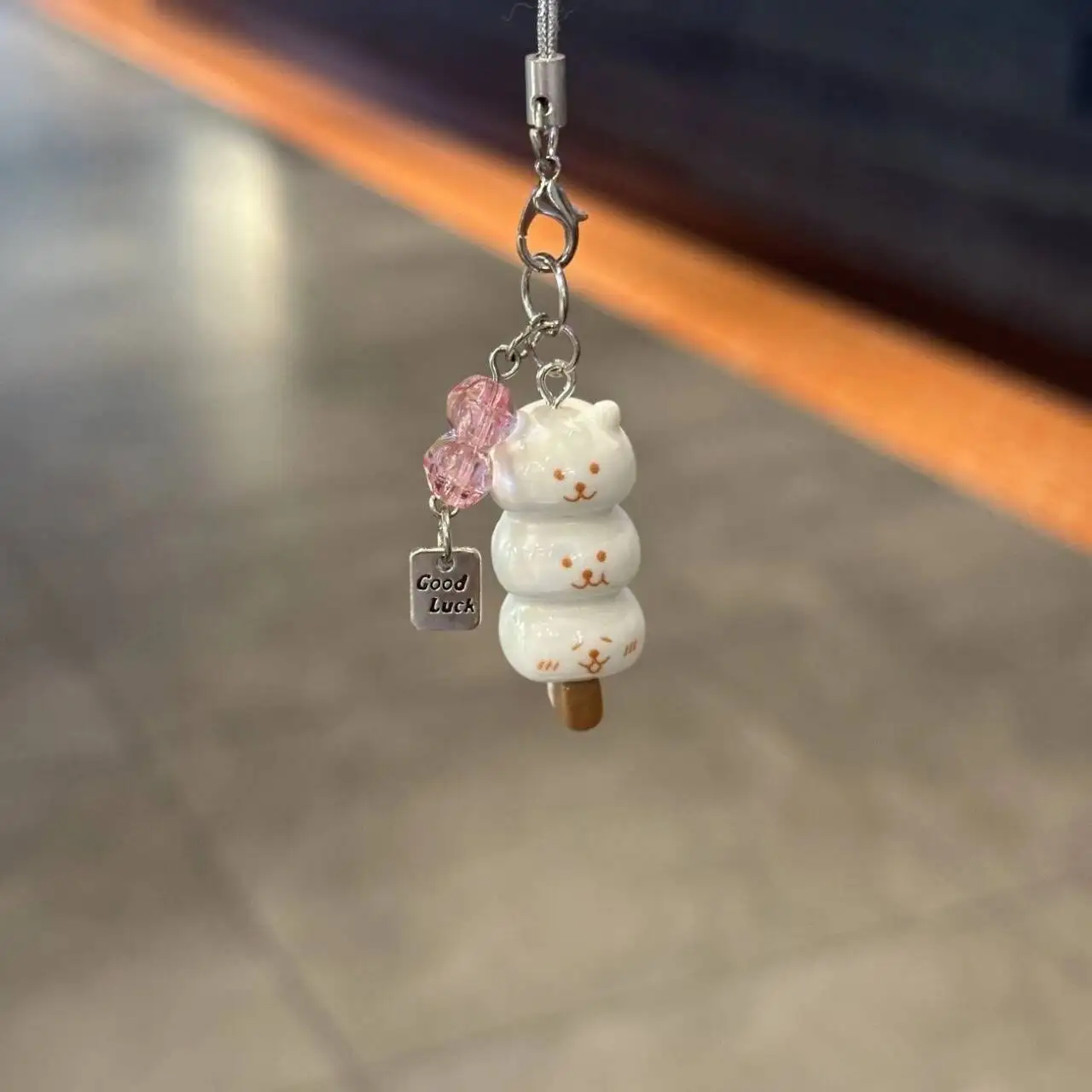 Charming Kawaii Cat Leaf Phone Charm - Handmade DIY Accessory