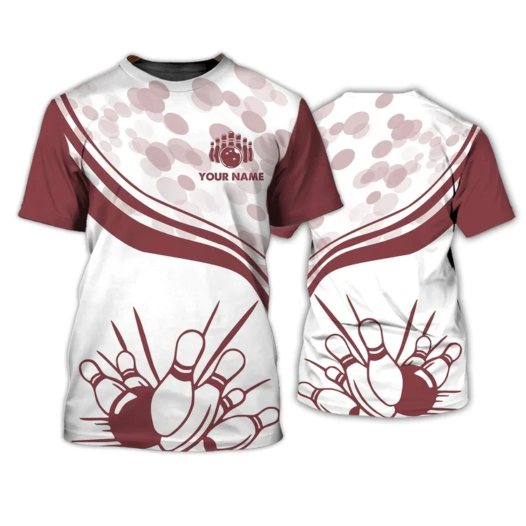 Neueste Sommer männer T-shirt Personalisierte Name Bowling 3D Gedruckt t-shirt Unisex Casual T-shirt Geschenk Für Bowling Player DW126 – Detail 26