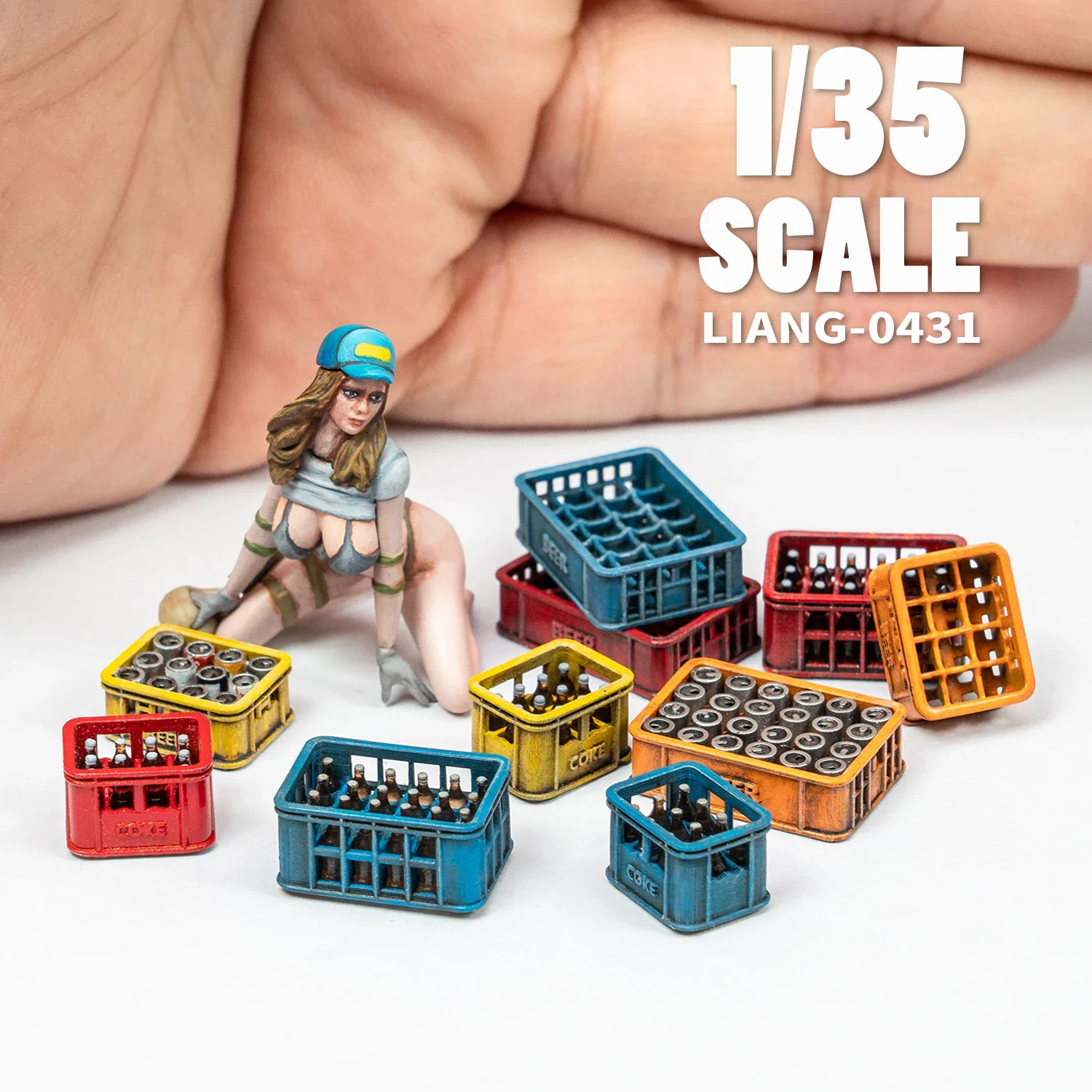 LIANG Model Scene Accessories 0431-34 Beer Soda Basket Classic Modern 1/35 1/48 1/72 3