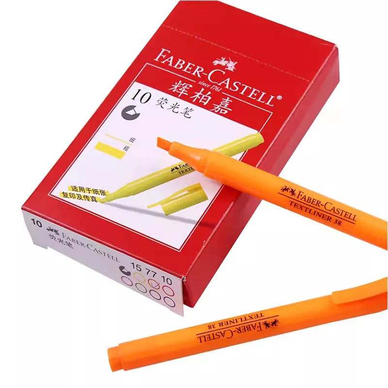 FABER CASTELL 아트 하이라이터 펜, 텍스트 라이너 파스텔, 형광 밝은 마커 펜, 마킹 필기 문구 용품, 7 개