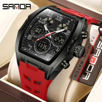 Men Dual Display Watches For Male Clock 2025 Top Brand Luxury Military Silicone Band Men Wrist Watches Sports Digital Wristwatch